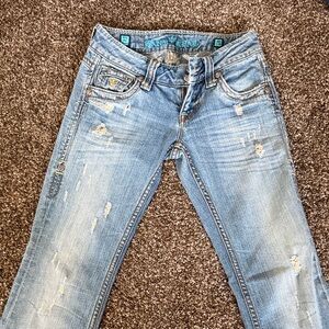 Women's Light Blue Distressed Skinny Jeans